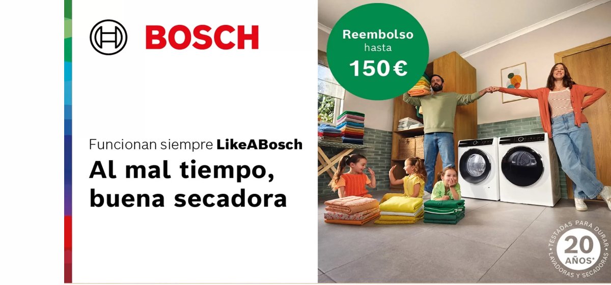 Bosch: Hasta 150 € de reembolso en secadoras