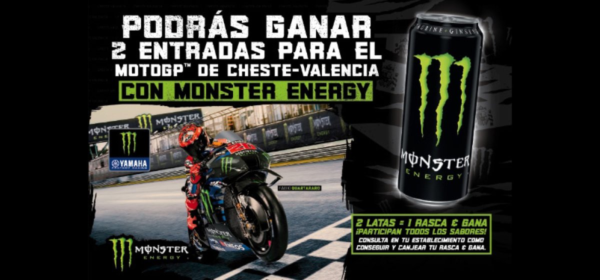 Monster Energy: Rasca y gana: entradas MotoGP Cheste